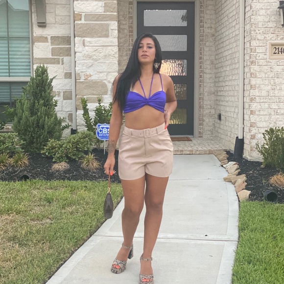 Royal blue/purple bandeau crop top. 💜 - Picture 3 of 4